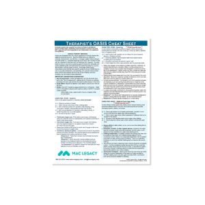 Therapist's OASIS & Assessment Cheat Sheet