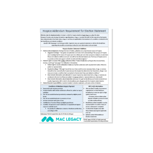 Hospice Election Statement & Addendum Cheat Sheet