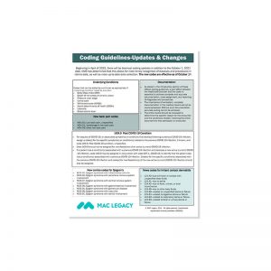 2022 Coding Guidelines & Changes Cheat Sheet