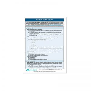 Home Health Final Rule Summary for CY 2022 Cheat Sheet