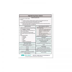 High Risk Drug Classes: OASIS-E Cheat Sheet
