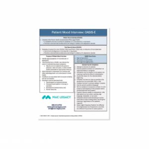 Patient Mood Interview: OASIS-E Cheat Sheet